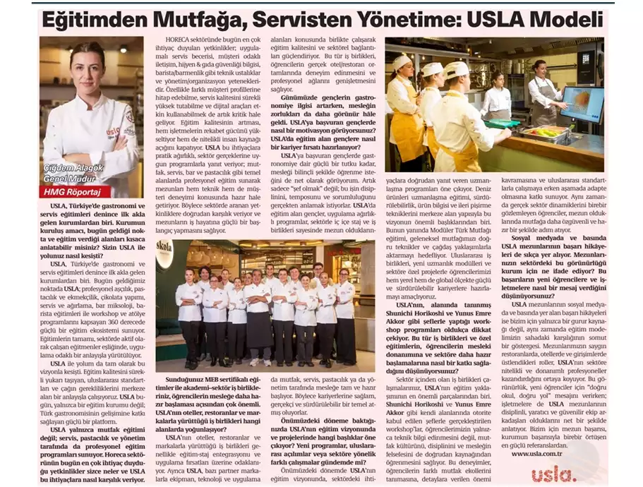 Eğitimden Mutfağa, Servisten Yönetime